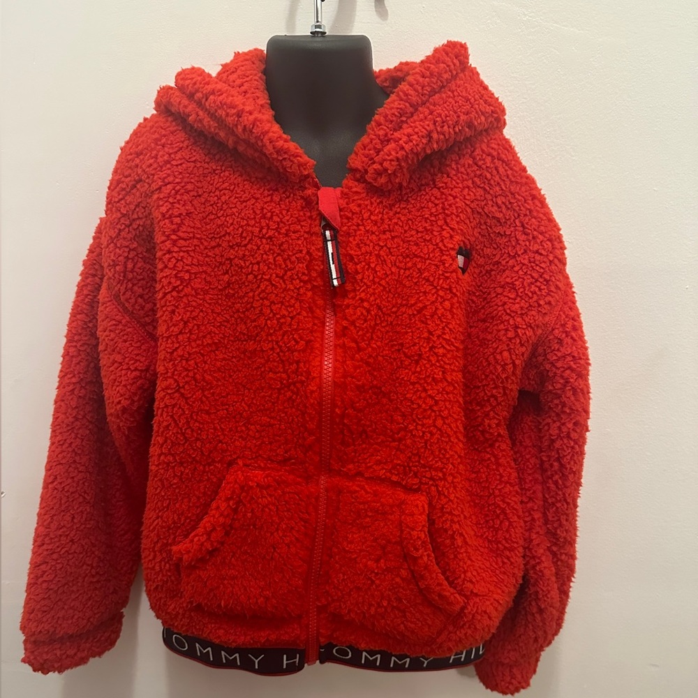 NWT - Girls Tommy Hilfiger Cozy Red Fleece Zip-up Hoodie - Size 6X